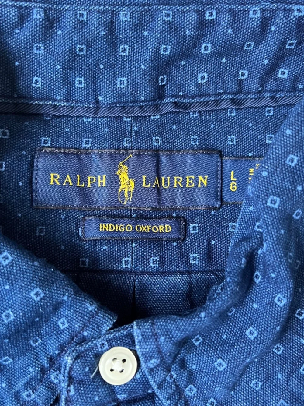 Polo Ralph Lauren Indigo Oxford Shirt Blue Geometric Print